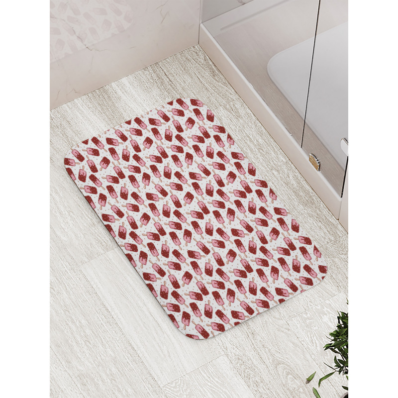 Strawberry Popsicles Art Bath Mat