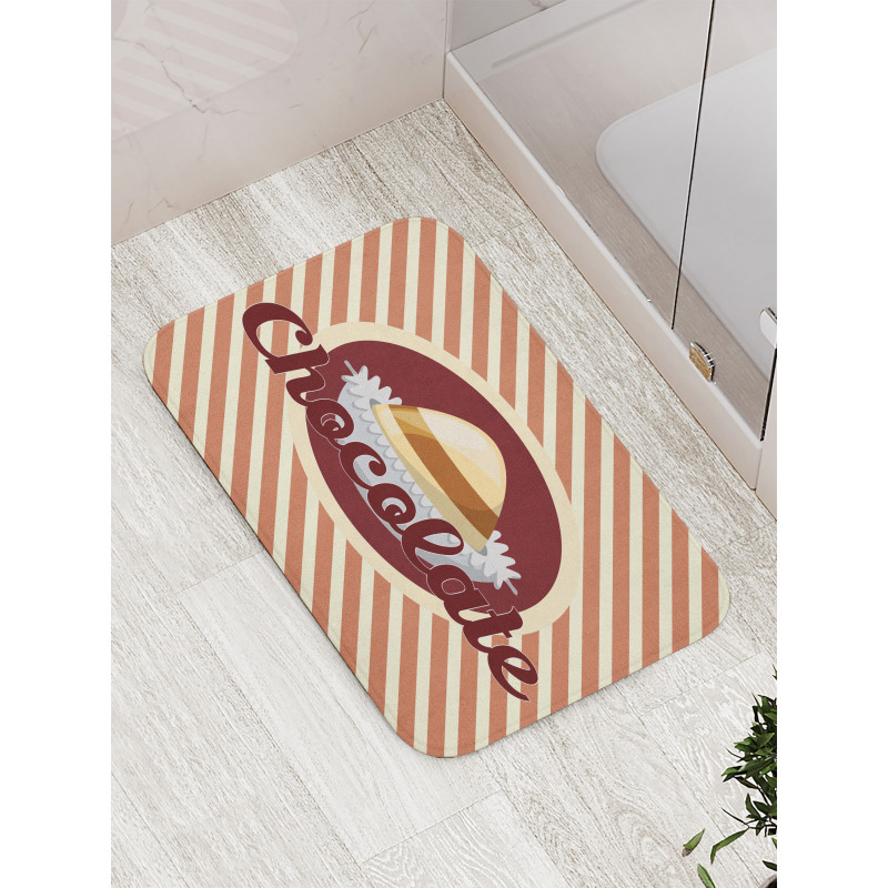 Chocolate Typography Bath Mat