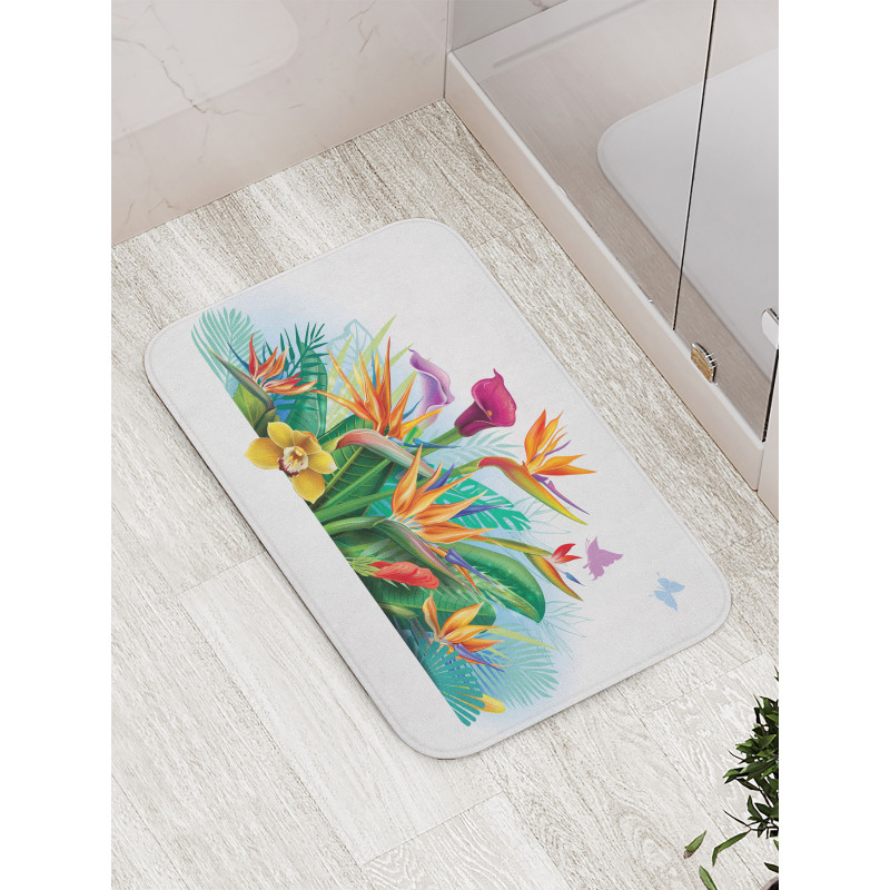 Exotic Flower Strelitzia Bath Mat