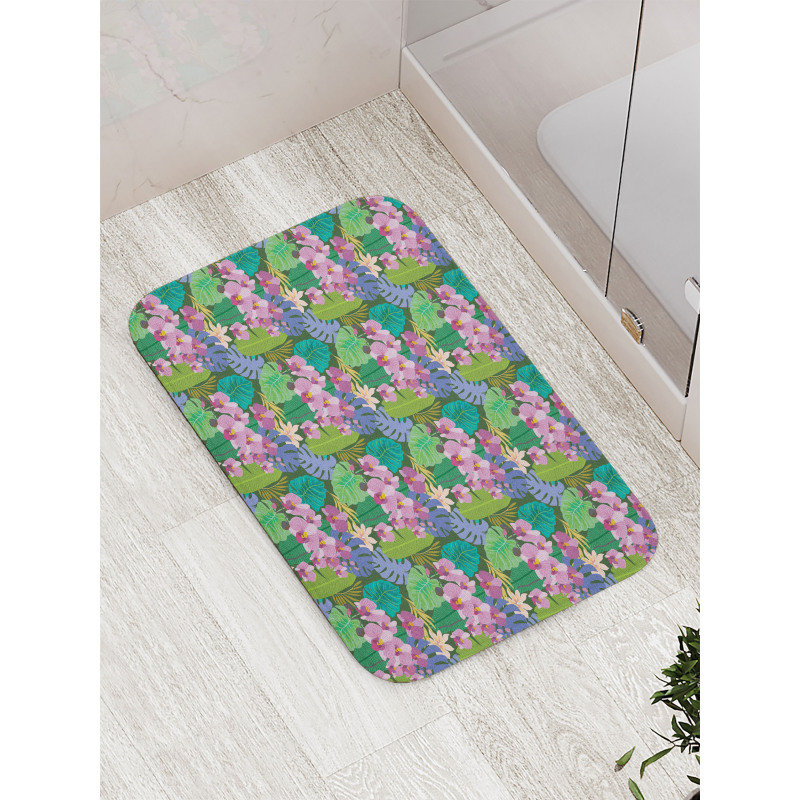 Colorful Aloha Island Motif Bath Mat