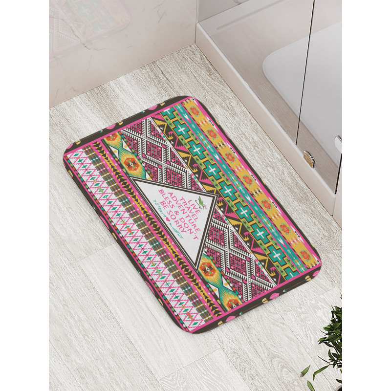 Folkloric Ornaments Boho Bath Mat