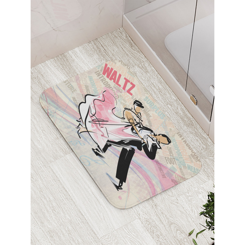 Romantic Dancing Couple Words Bath Mat