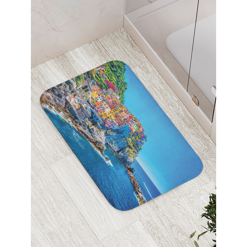 Colorful Houses on Hill Bath Mat