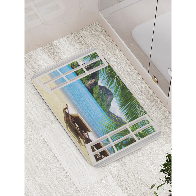 Palms and Ocean Summer Bath Mat