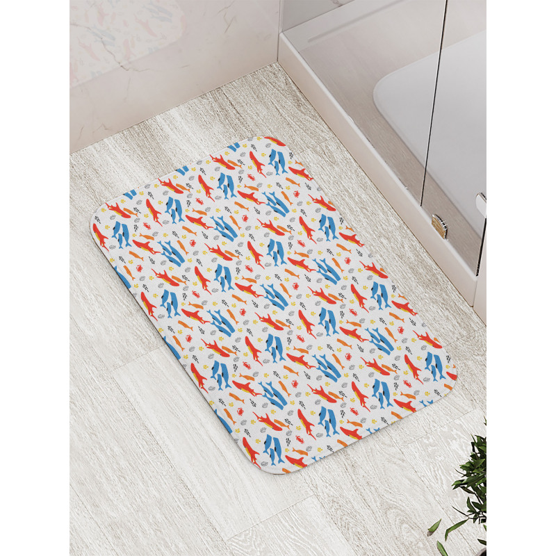 Whale and Hammerhead Shark Bath Mat