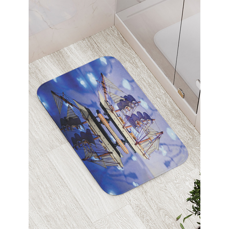 Model of a Ship with Sails Bath Mat