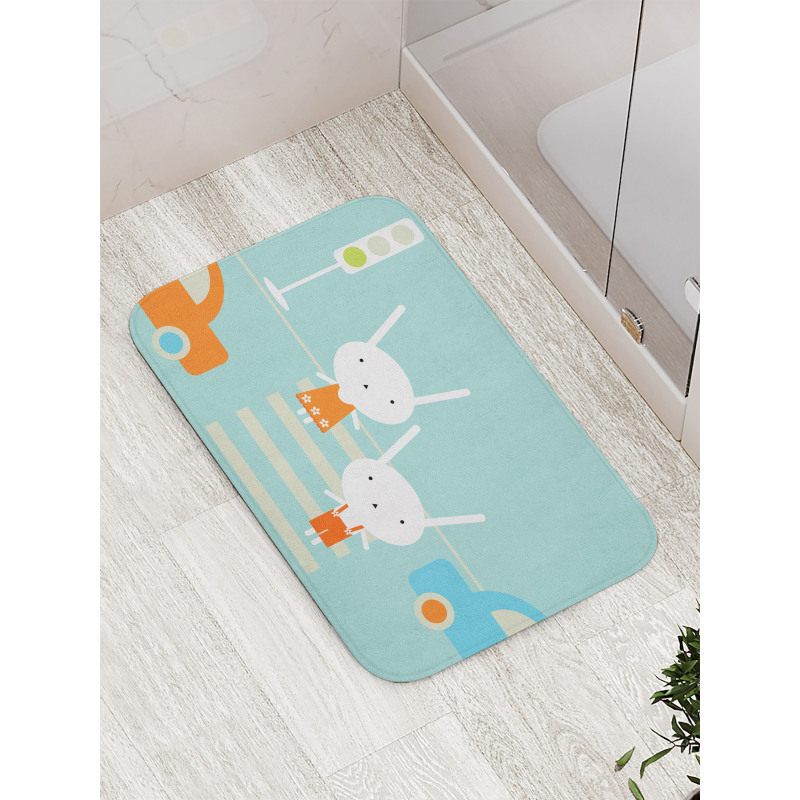 Traffic Rules Boy and Girl Bath Mat