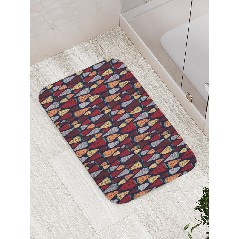 Root Vegetable Design Doodle Bath Mat