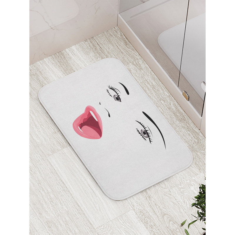 Surprised Facial Expression Bath Mat