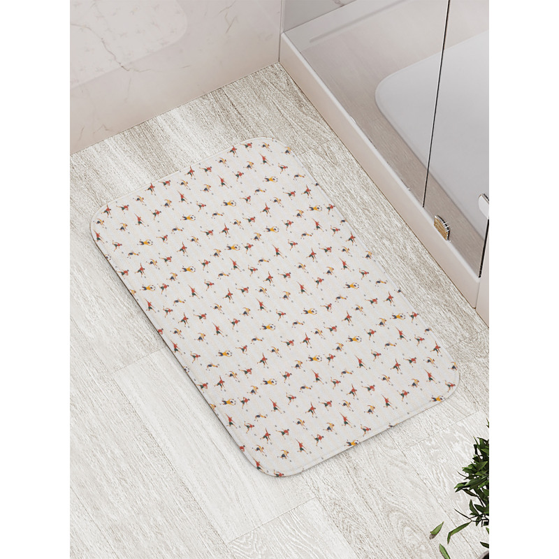 Men Playing Soccer Doodle Bath Mat