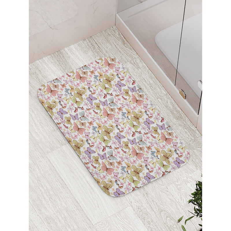 Doodle Motley Butterflies Bath Mat