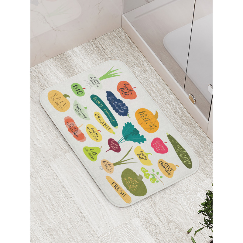 Plant Fruit Vegetable Slogan Bath Mat