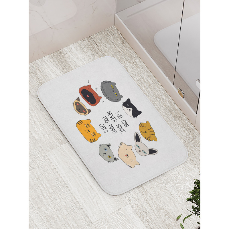 Wording Love Whiskers Happy Bath Mat