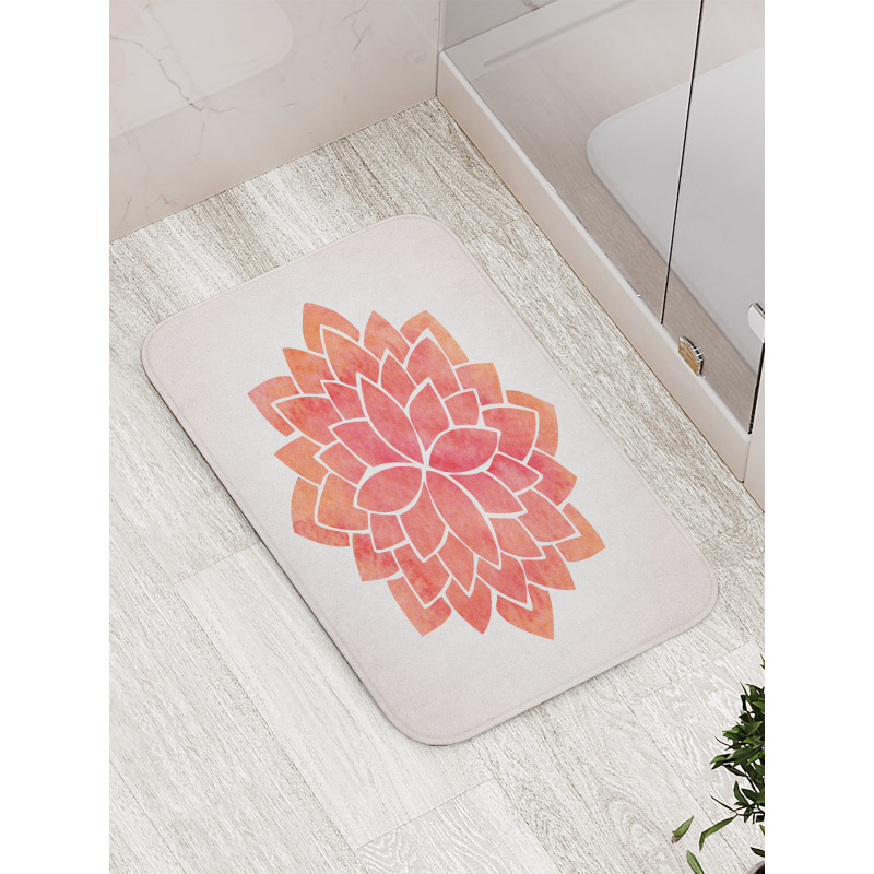 Pattern Lotus Illustration Bath Mat