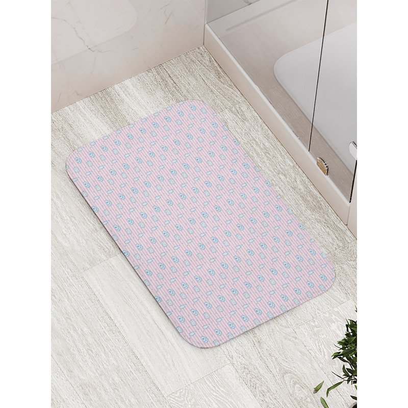 Milk Bottle Smiling Toast Bath Mat