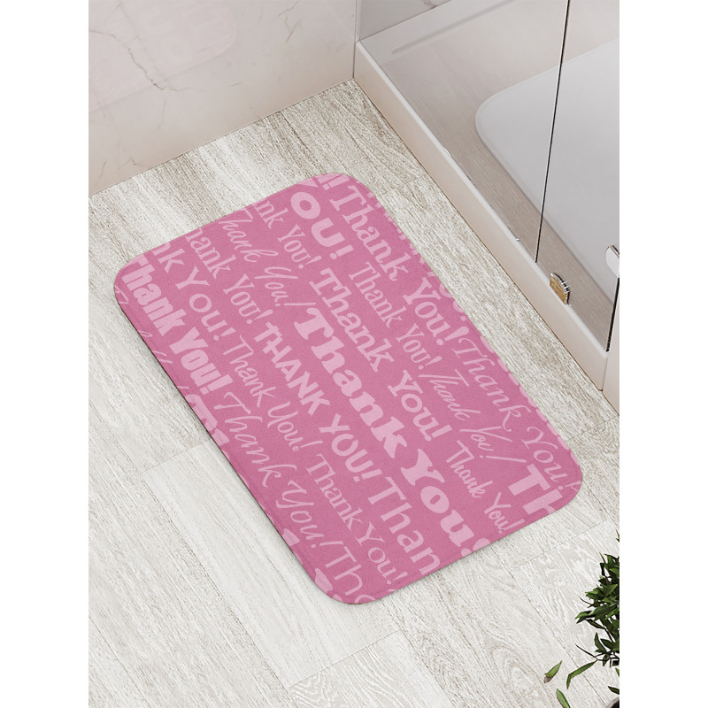 Thankful Message Pink Bath Mat