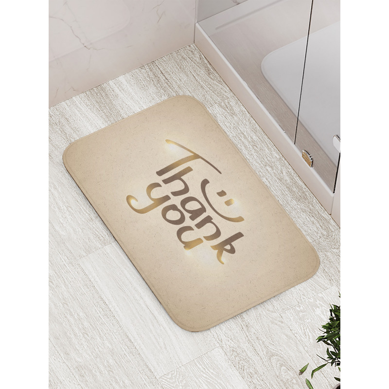 Simple Words Smiling Sign Bath Mat
