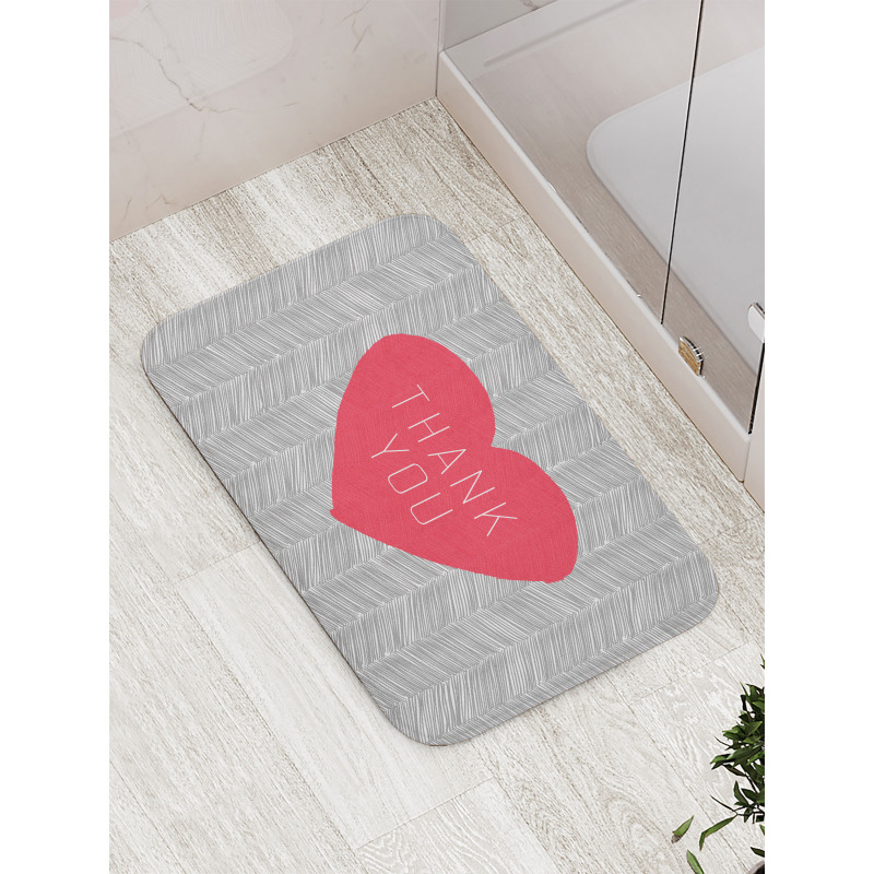 Centered Big Heart Love Bath Mat