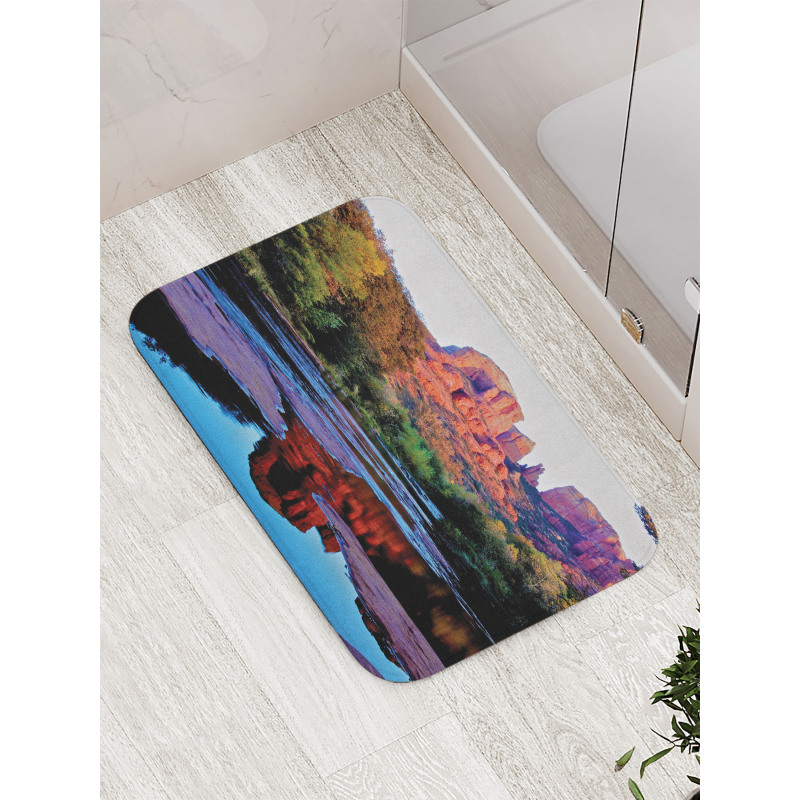 Majestic Cliffs Dawn Photo Bath Mat