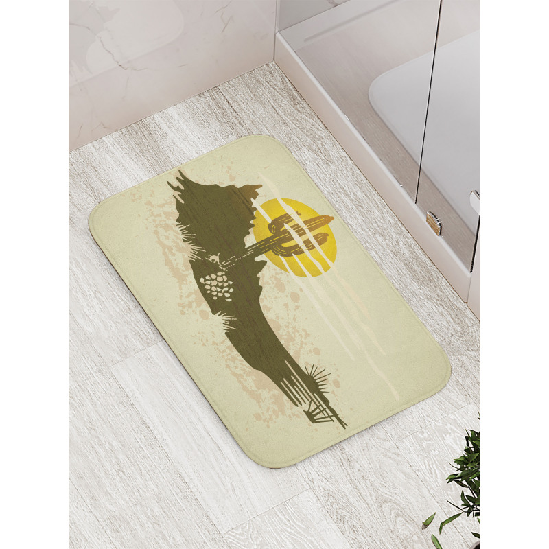 Dramatic Saguaro and Sun Bath Mat