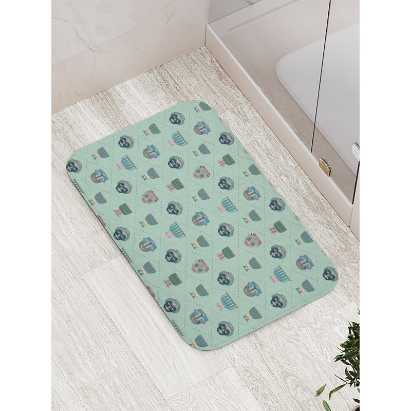 Totem Masks and Drums Bath Mat