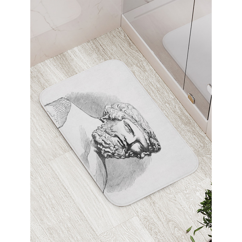 Vintage Sketch of Plato Bath Mat