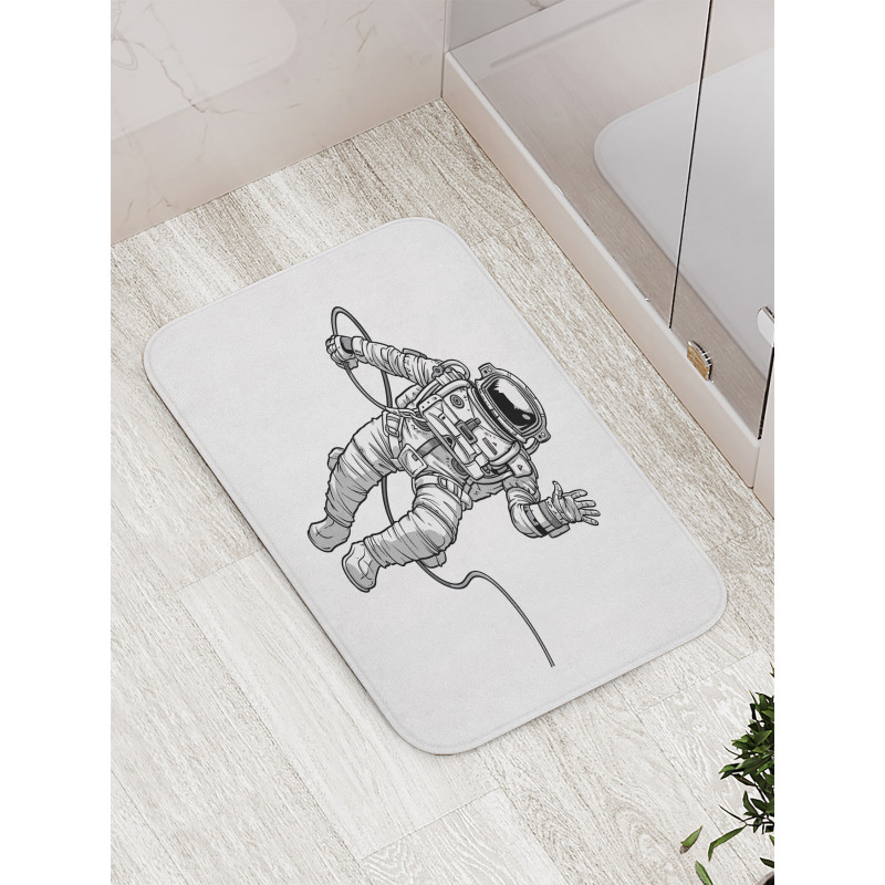 Cosmonaut Waving Hand Bath Mat