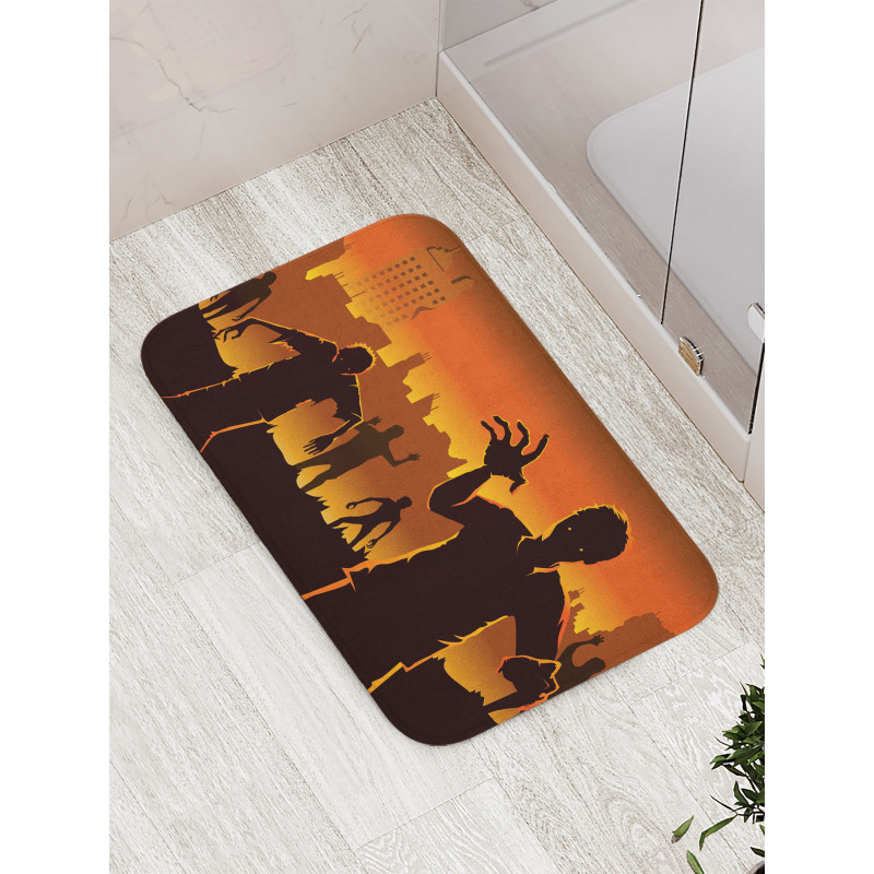 Abandoned City Halloween Bath Mat