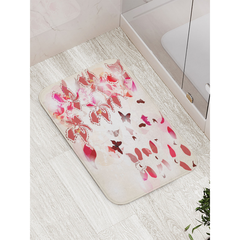 Orchids Butterflies Tropic Bath Mat