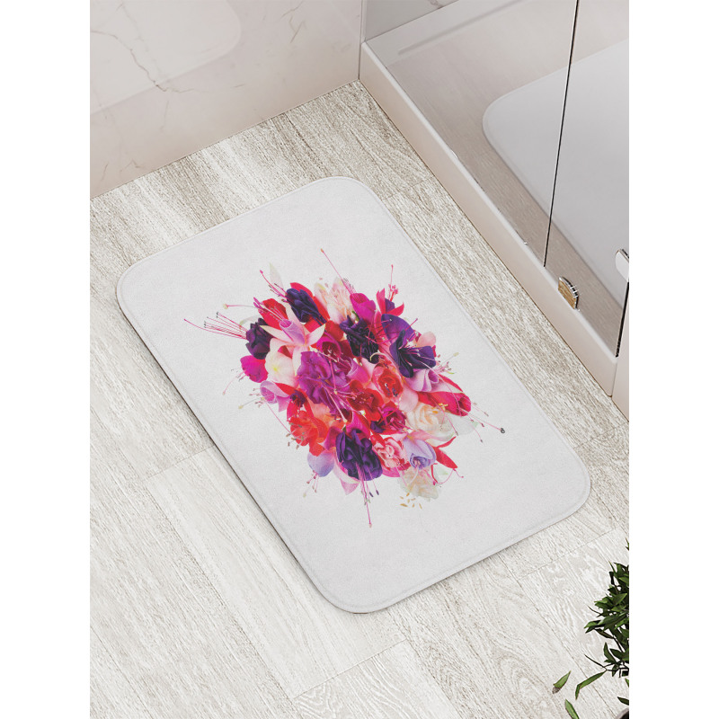 Bouquet of Exotic Flowers Bath Mat