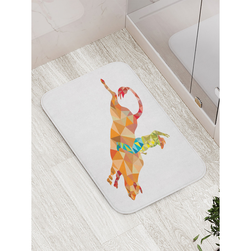 Geometric Fractal Cowboy Bull Bath Mat