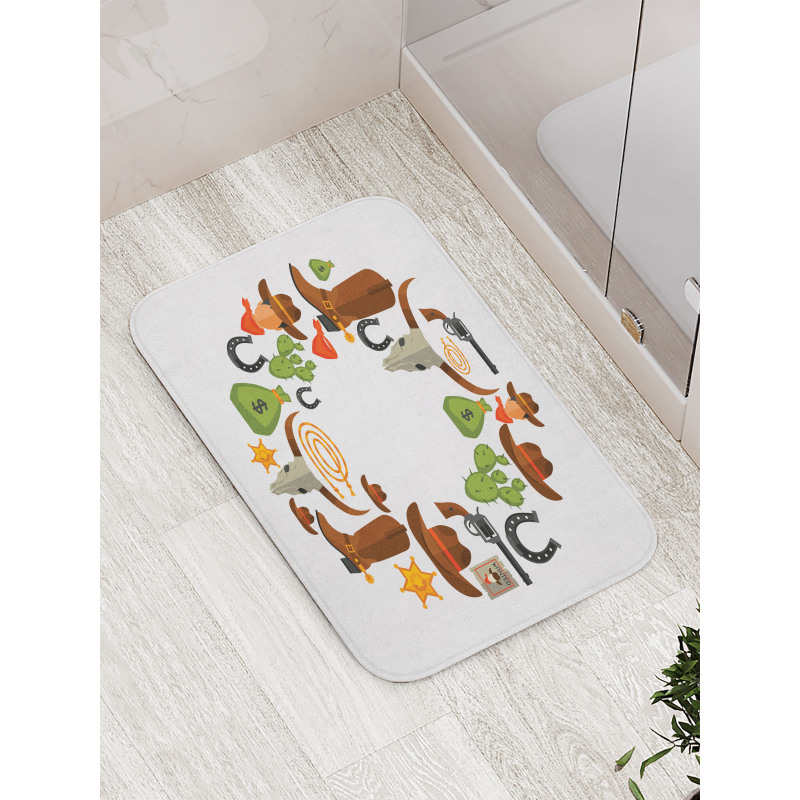 Vintage Wild West and Cowboy Bath Mat