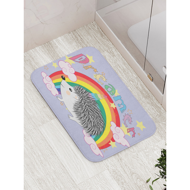 Rainbow Hedgehog Unicorn Bath Mat