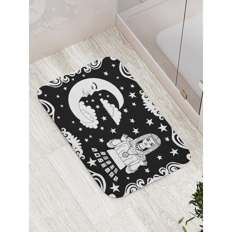 Vintage Cartoon Monochrome Bath Mat