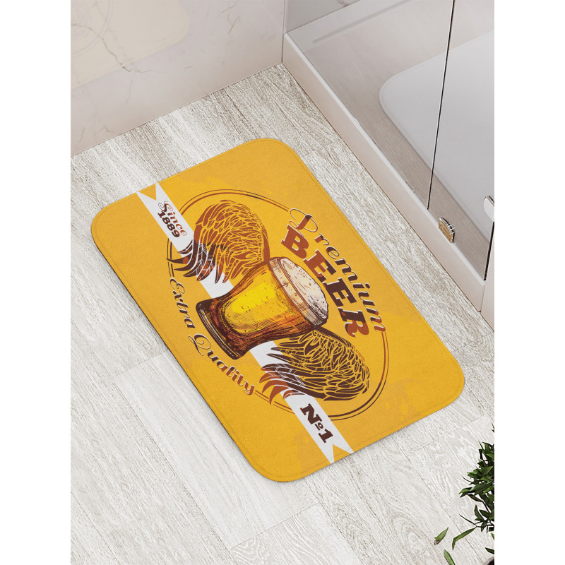 Premium Beer Grunge Graphic Bath Mat