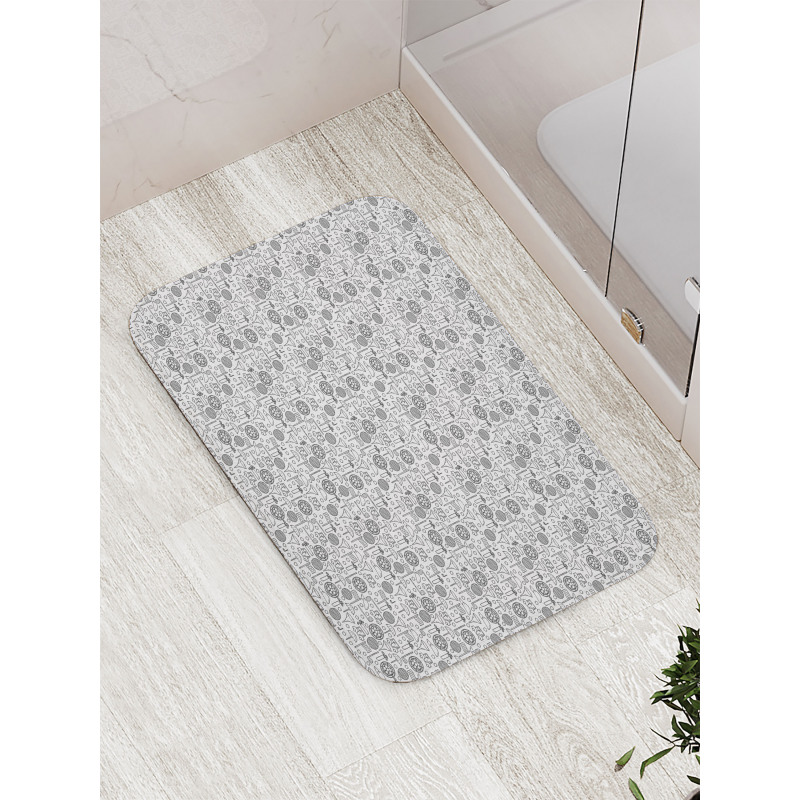 Game Equipment Doodling Art Bath Mat