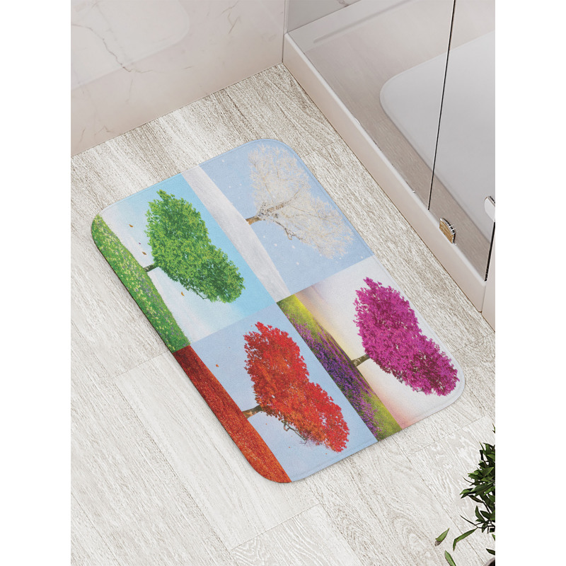 Heart Trees Pattern Bath Mat