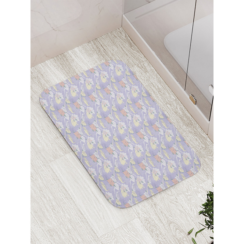 Lavender Background Oriental Bath Mat