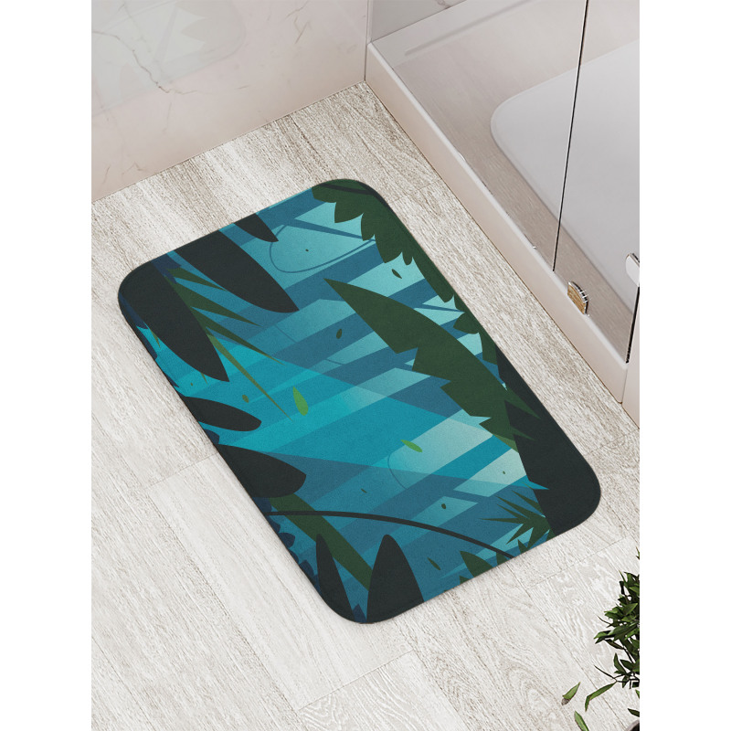 Lush Forest Leaves Bath Mat