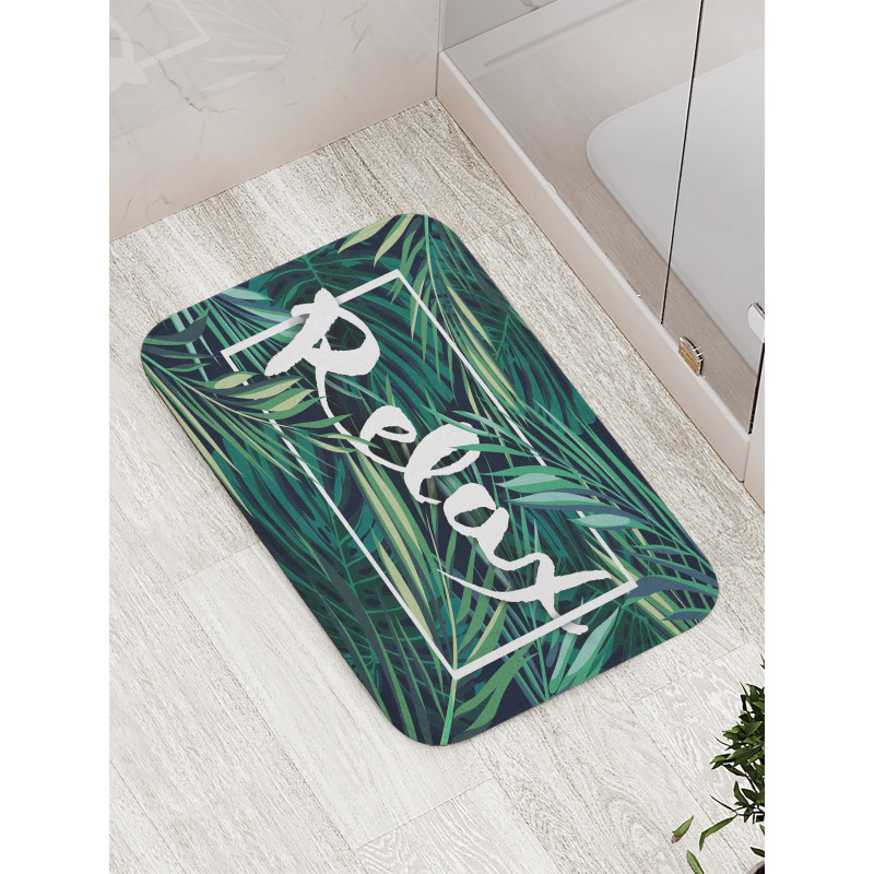 Hawaiian Fern Leaves Design Bath Mat