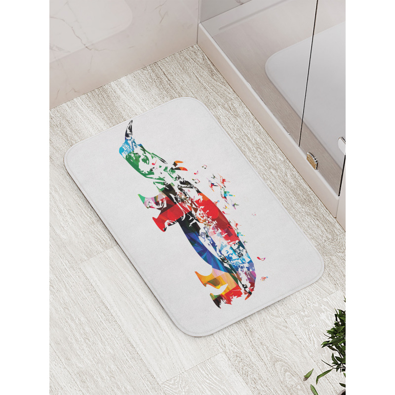 Musical Notes Animal Bath Mat