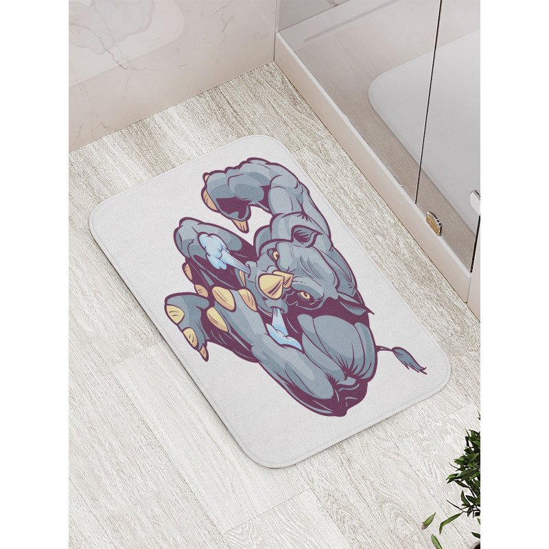 Anthropomorphic Mascot Run Bath Mat