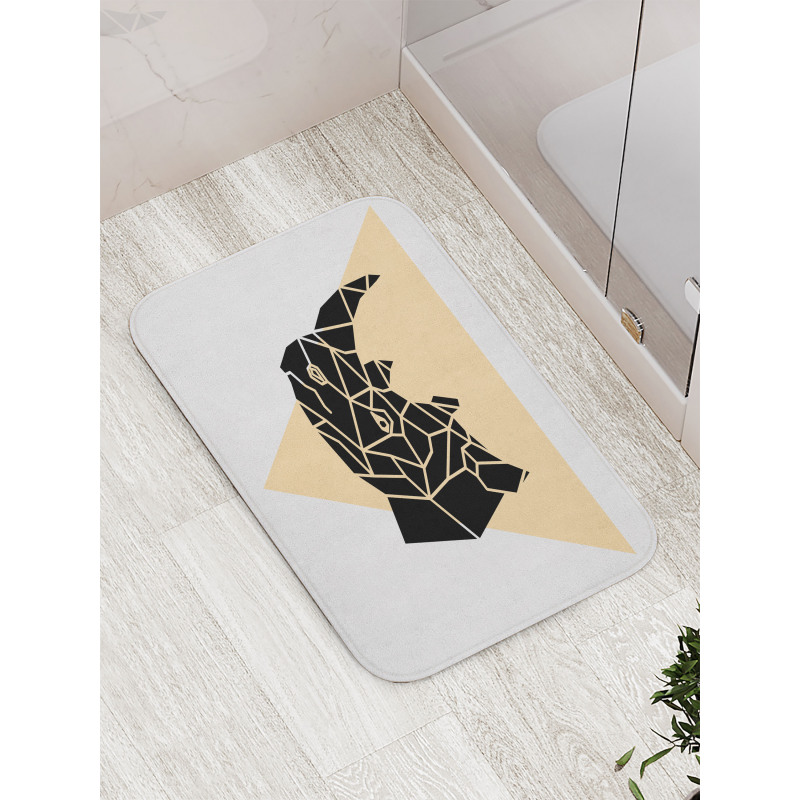 Angular Animal Design Graphic Bath Mat