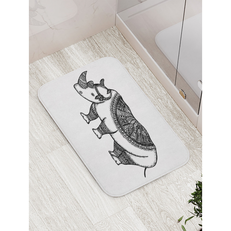 Sketch Animal Tribal Bath Mat