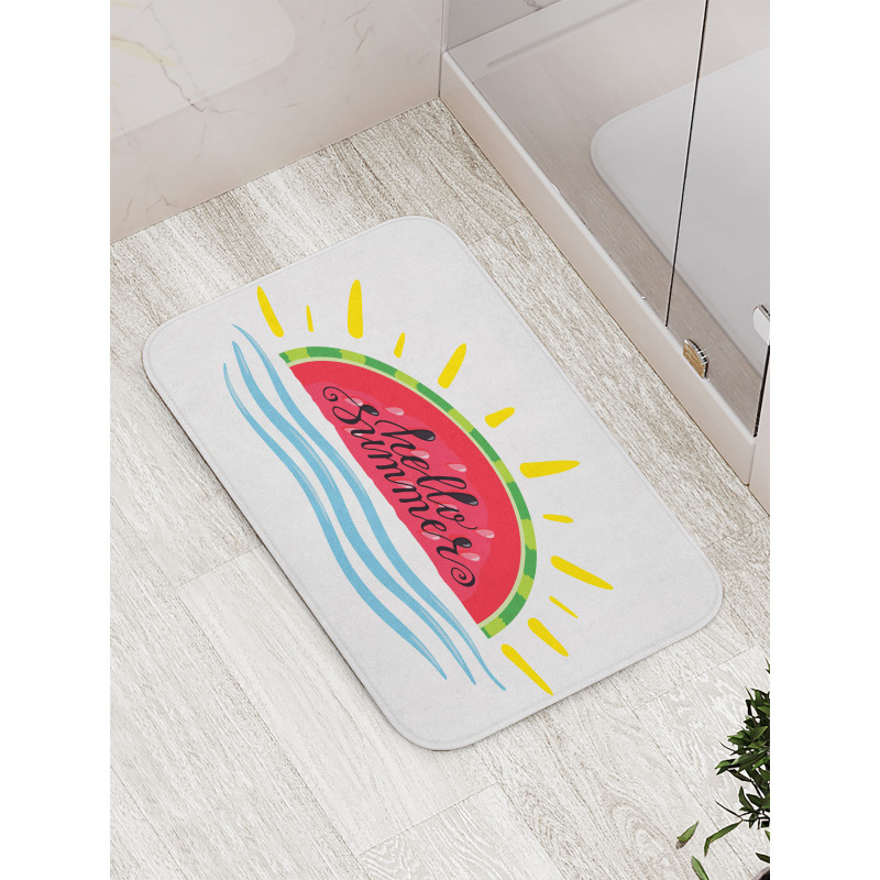 Watermelon Slice Motif Bath Mat