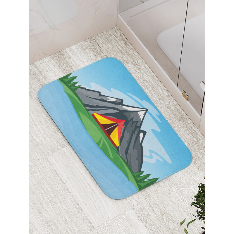 Camping Cartoon Bath Mat