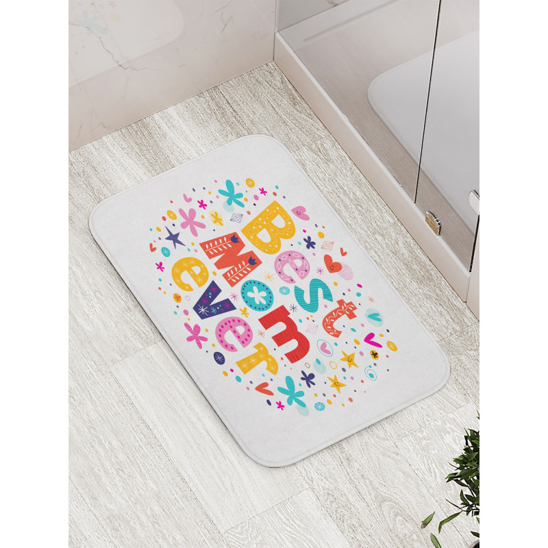 Best Mom Ever Words Bath Mat