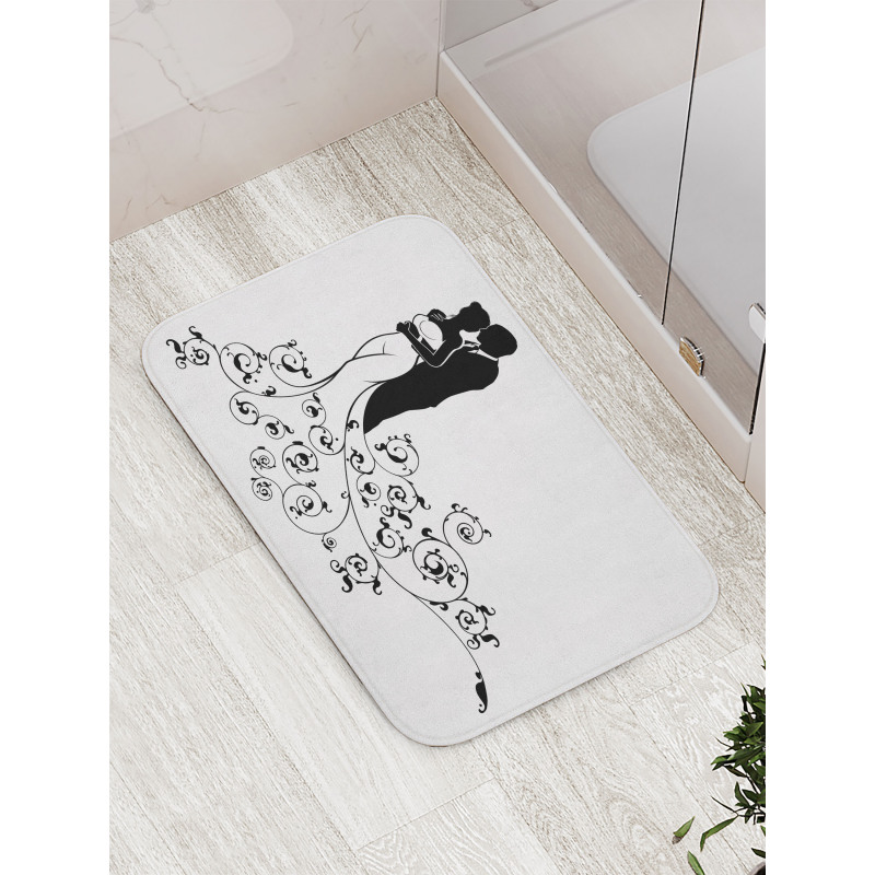 Bride and Groom Abstract Art Bath Mat