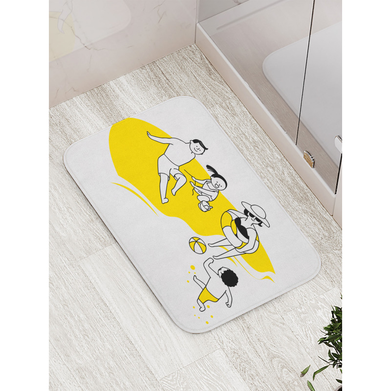 Happy Family at the Beach Bath Mat