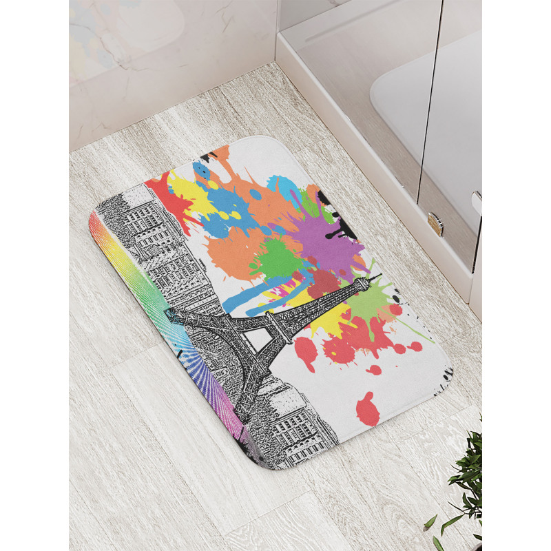 Splashing Spots Eiffel Tower Bath Mat